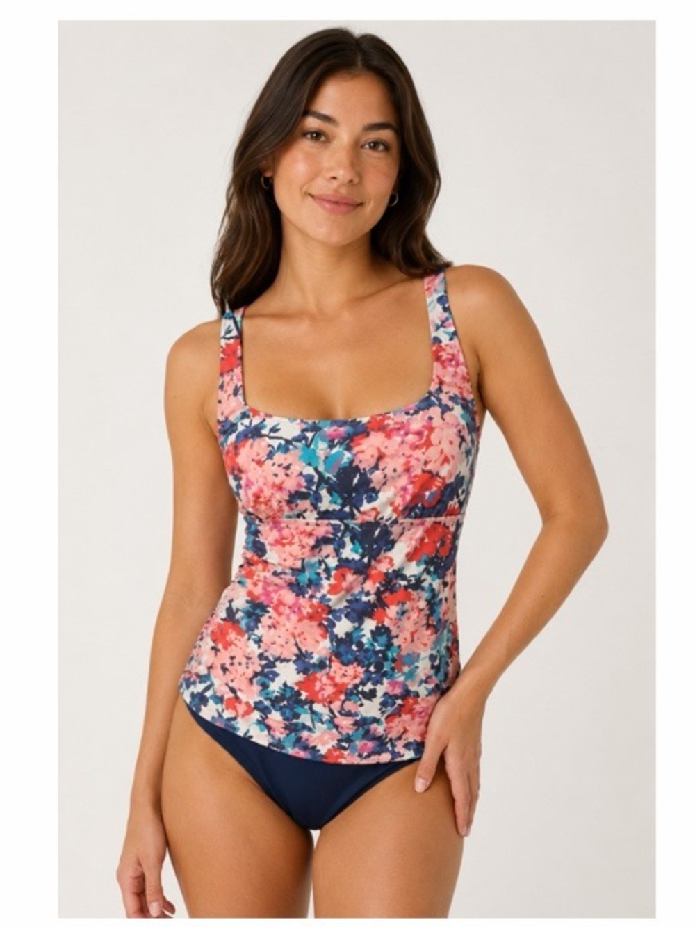 Lands’ End Square Neck‎ Underwire Floral Tankini Top